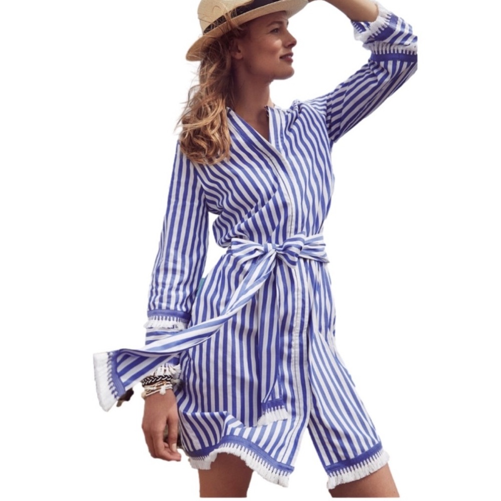J. Crew striped shirt dress with detachable sash belt